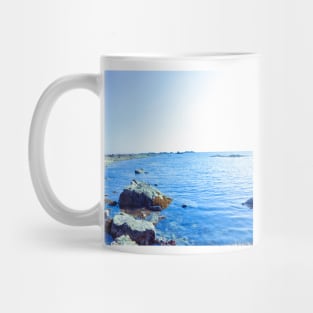 A rocky seaside in Oman light blue version Mug